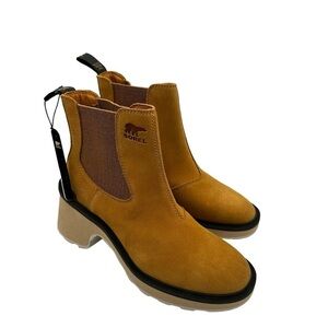 Sorel Women's Mustard Suede Heeled Chelsea Boots